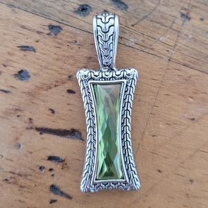 Lia Sophia Green and silver pendant